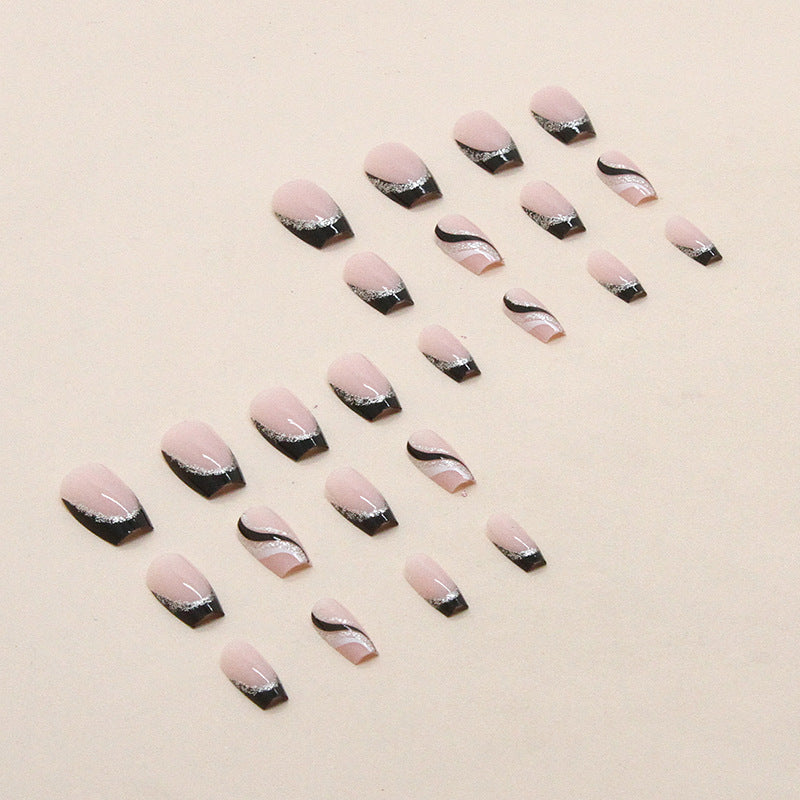 Wholesale Ballet Nail Black Glitter Resin Nail Stickers